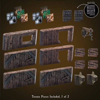 Rustic Wood Core - Dockside Walls & Posts (Painted)