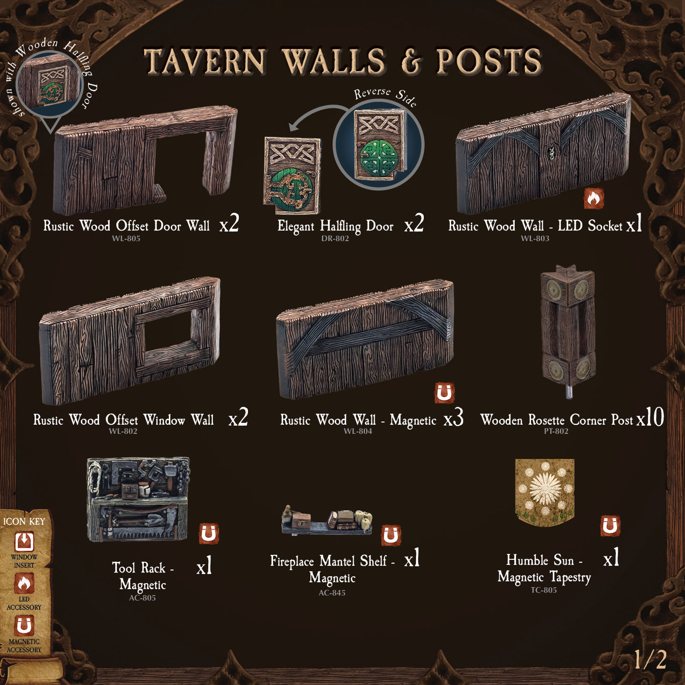 Rustic Wood Core - Tavern Walls & Posts (Painted)