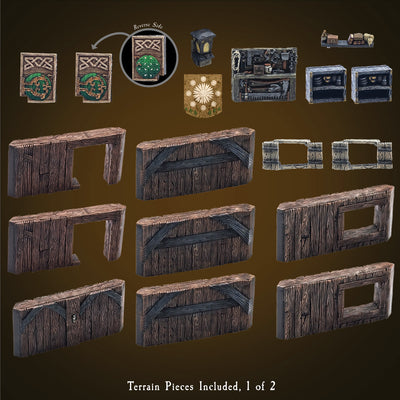 Rustic Wood Core - Tavern Walls & Posts (Painted)