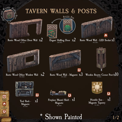 Rustic Wood Core - Tavern Walls & Posts (Unpainted)