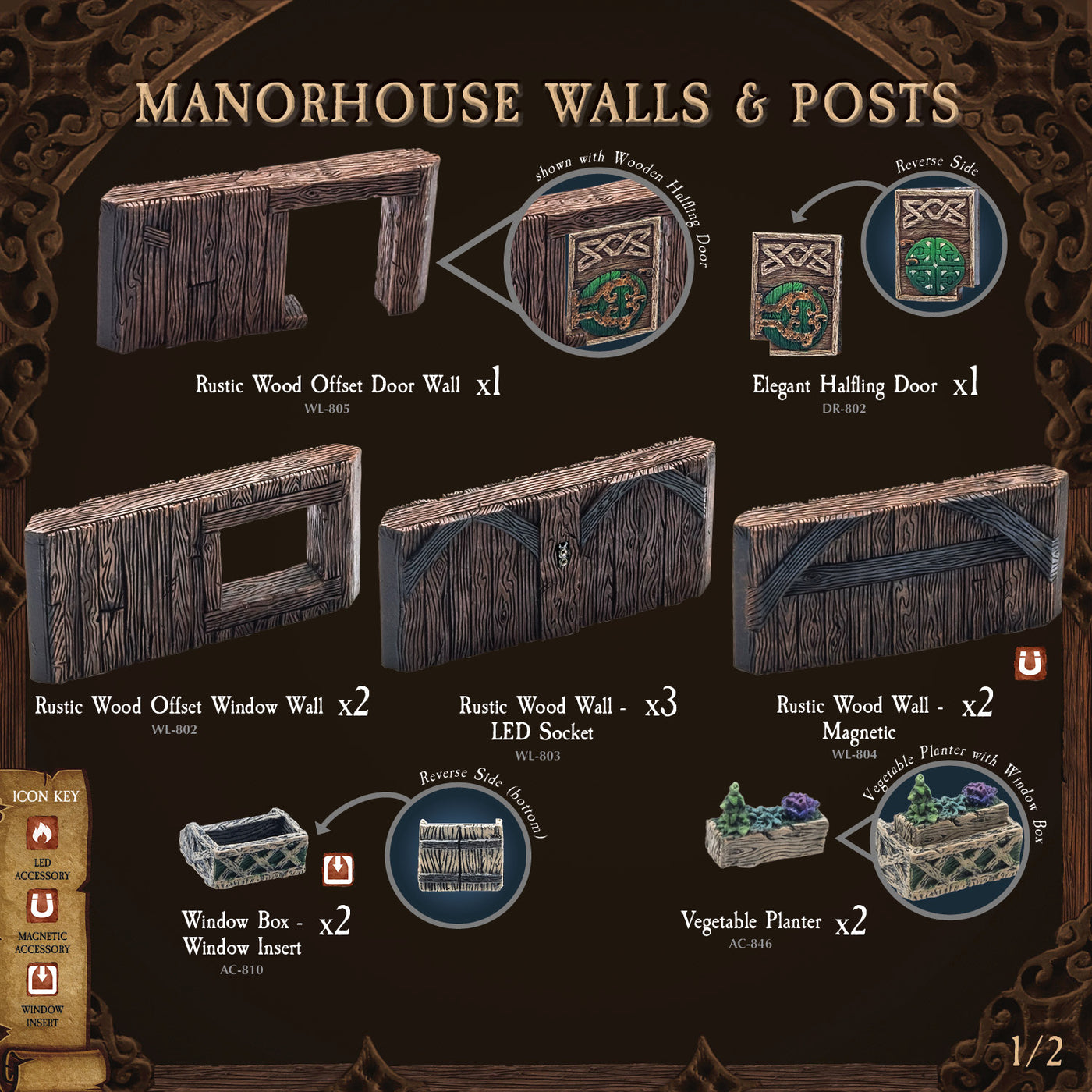 Rustic Wood Core - Manorhouse Walls & Posts (Painted)