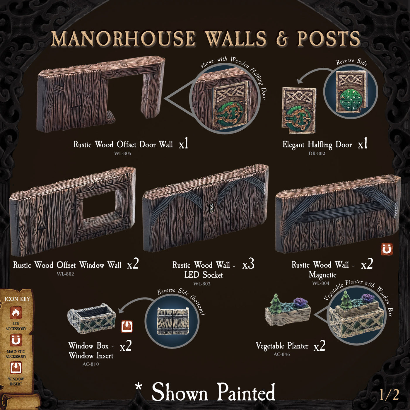 Rustic Wood Core - Manorhouse Walls & Posts (Unpainted)