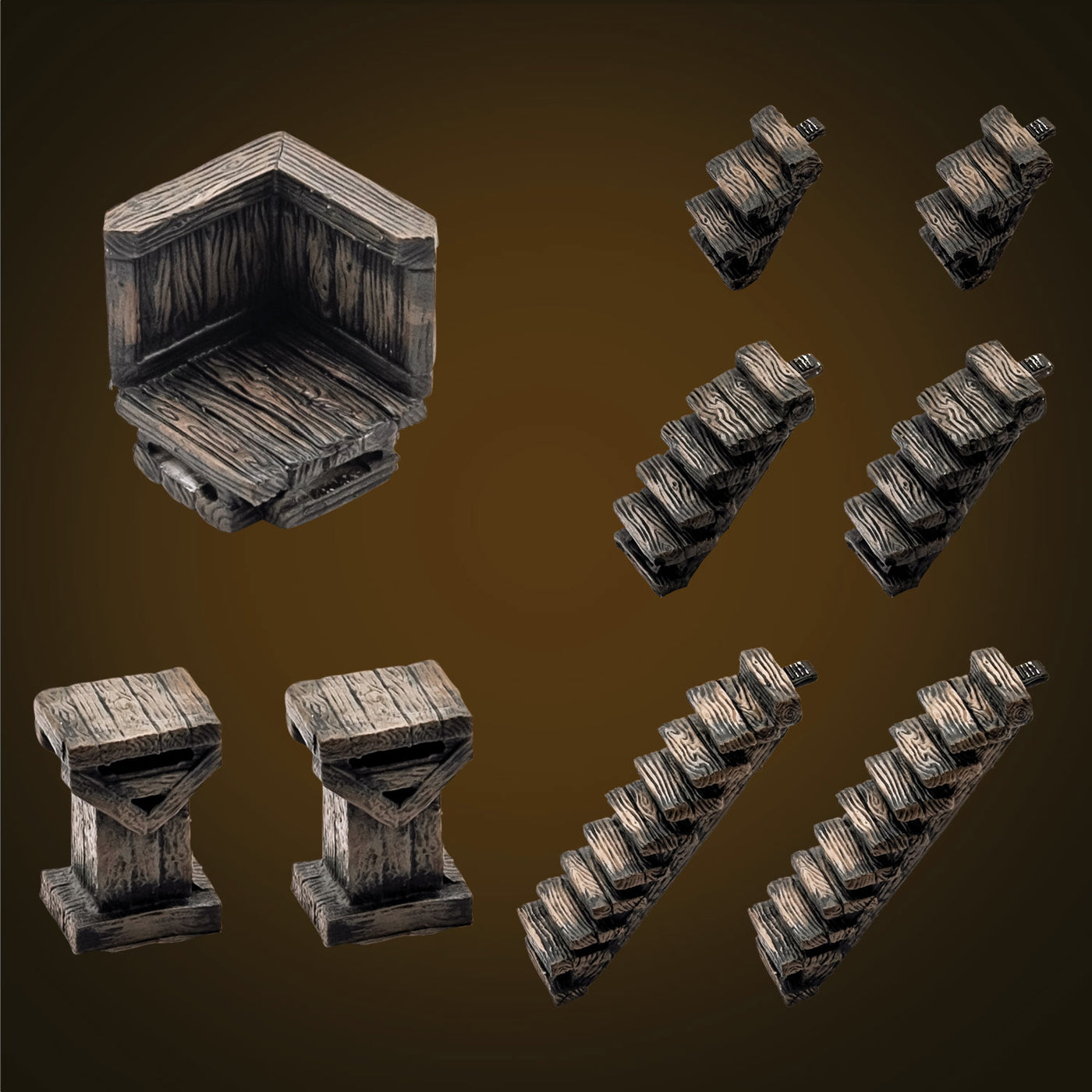 Wooden Stairs Pack (Painted)