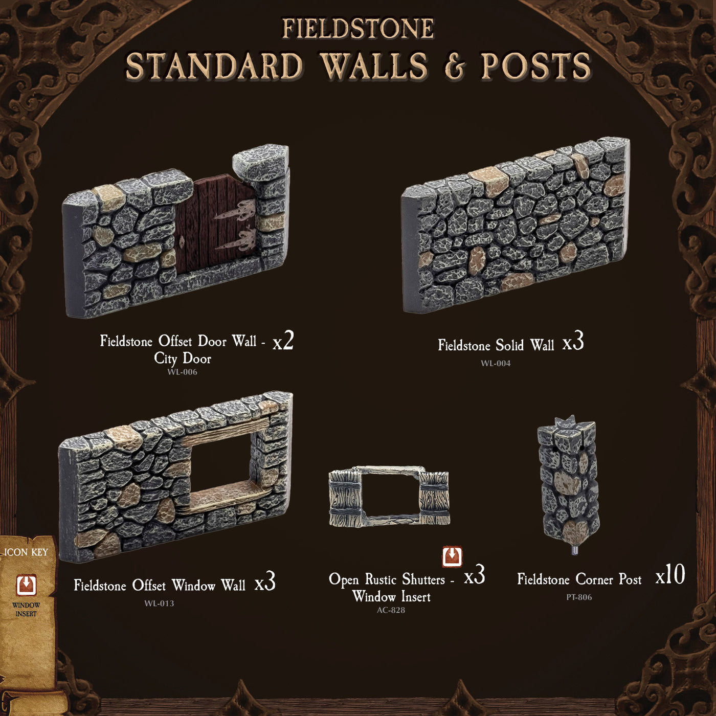 Fieldstone Core - Standard Walls & Posts (Painted)