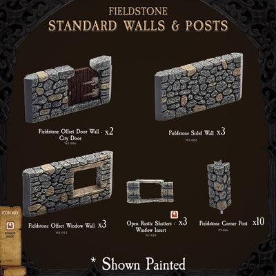 Fieldstone Core - Standard Walls & Posts (Unpainted)