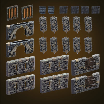 Fieldstone Core - Fortified Walls & Posts (Unpainted)