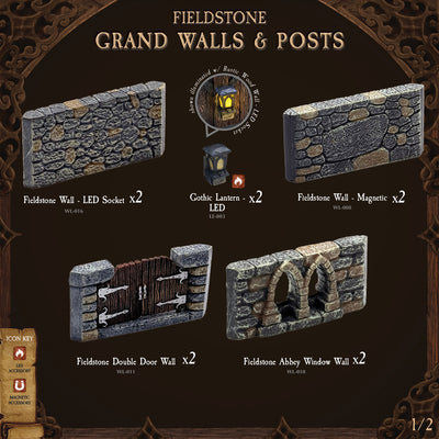 Fieldstone Core - Grand Walls & Posts (Painted)