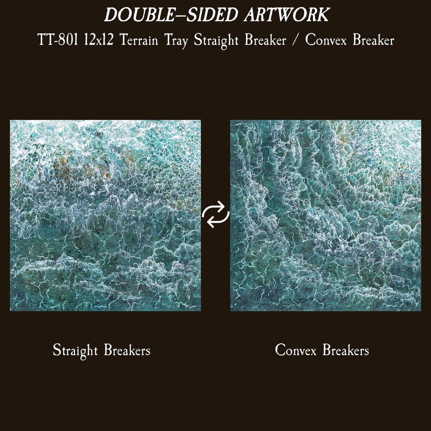 Terrain Tray Single 12"x12": Straight Breaker/Convex Breaker