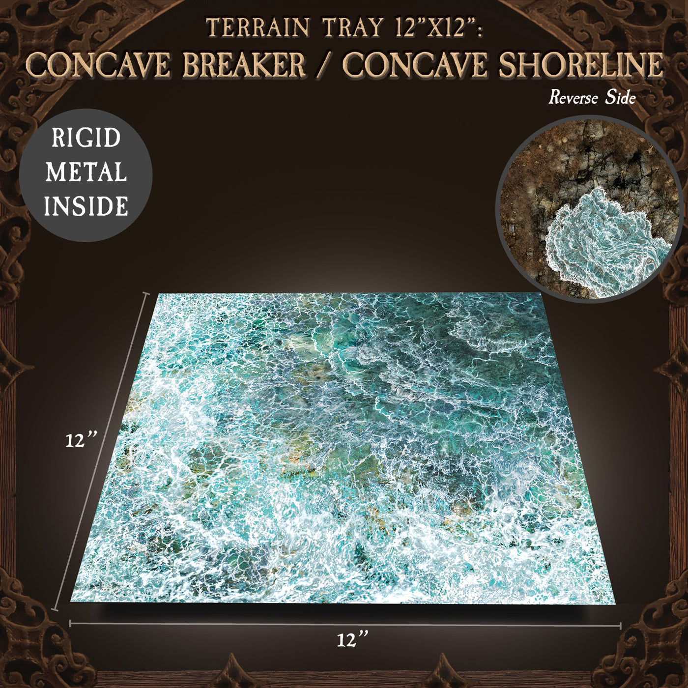 Terrain Tray Single 12"x12": Concave Breaker/Concave Shoreline