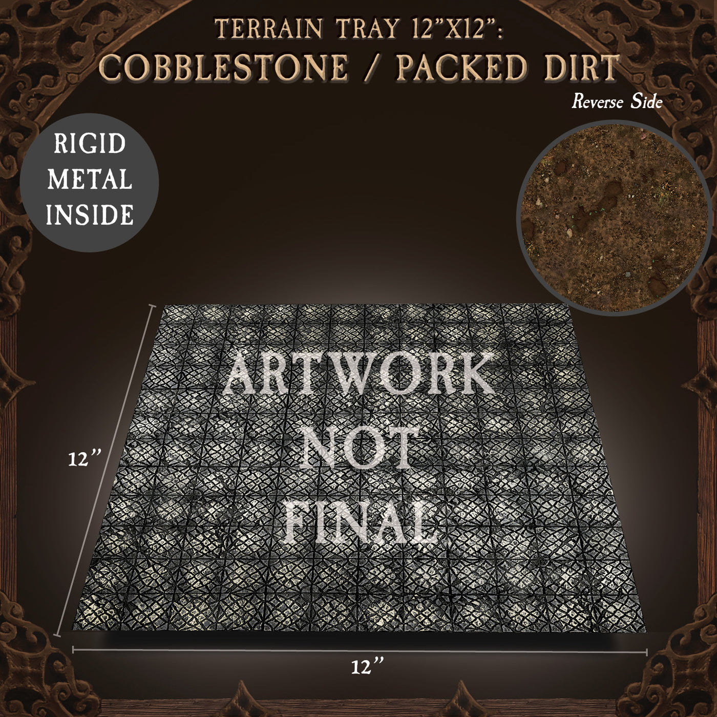 Terrain Tray Single 12"x12": Cobblestone/Packed Dirt