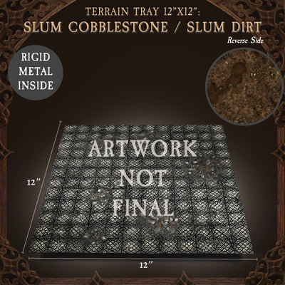 Terrain Tray Single 12"x12": Slum Cobblestone/Slum Dirt