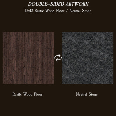 Terrain Tray Single 12"x12": Rustic Wood Floor/Neutral Stone