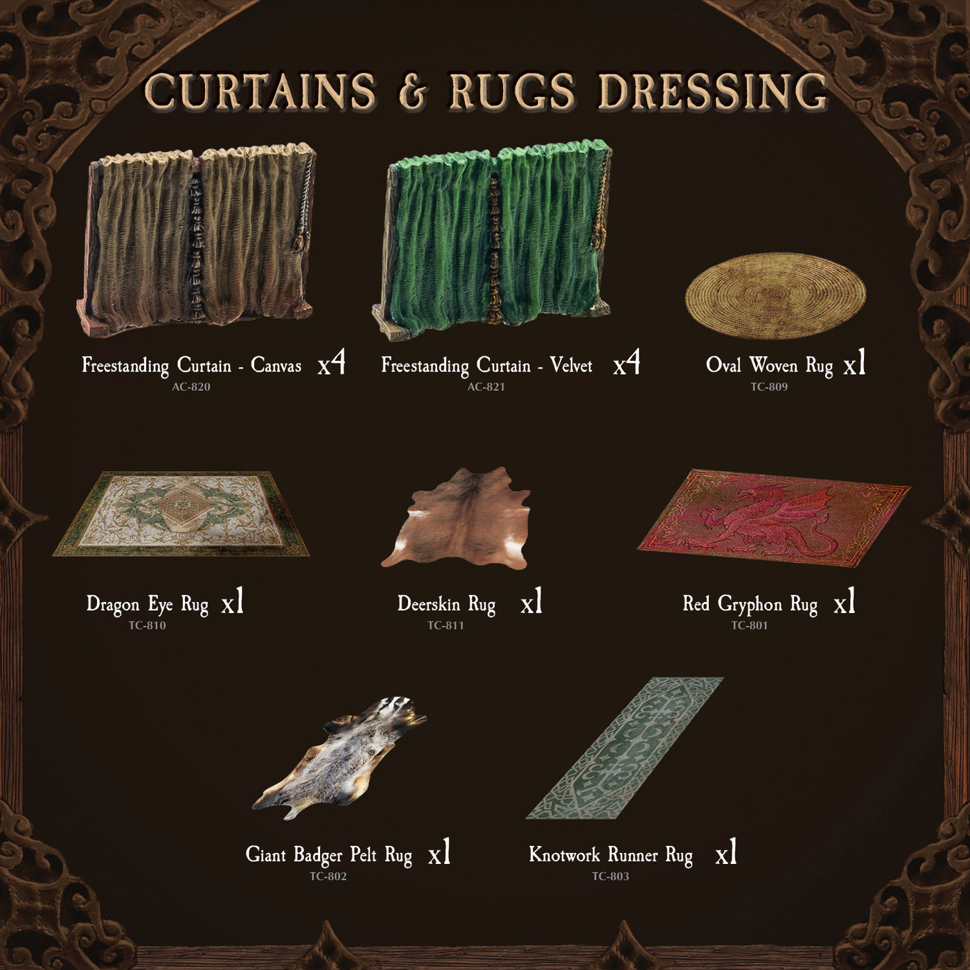 Curtains & Rugs Dressing (Painted)