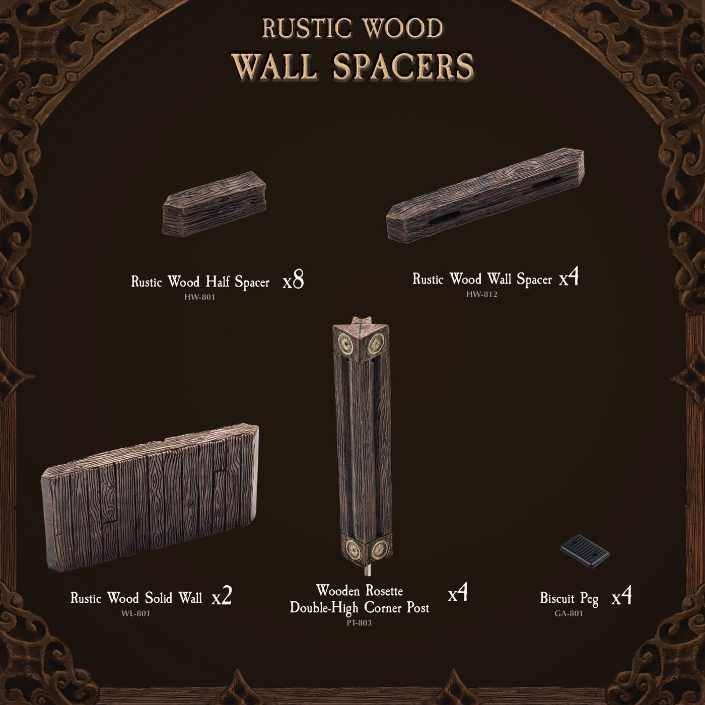 Rustic Wood - Wall Spacers (Painted)