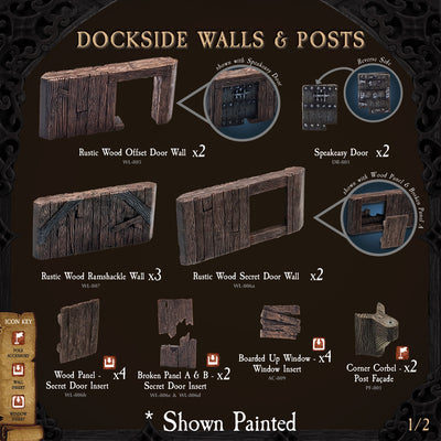 Rustic Wood Core - Dockside Walls & Posts (Unpainted)