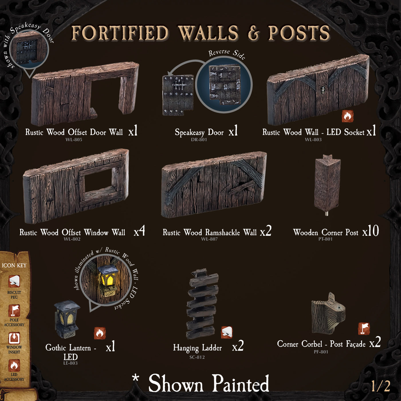 Rustic Wood Core - Fortified Walls & Posts (Unpainted)