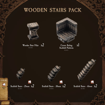 Wooden Stairs Pack (Painted)