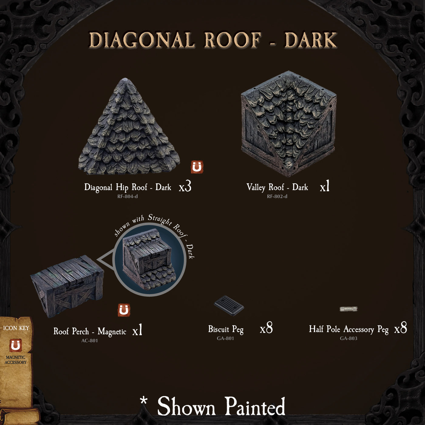 Modular Roof - Diagonal Roof - Dark (Unpainted)