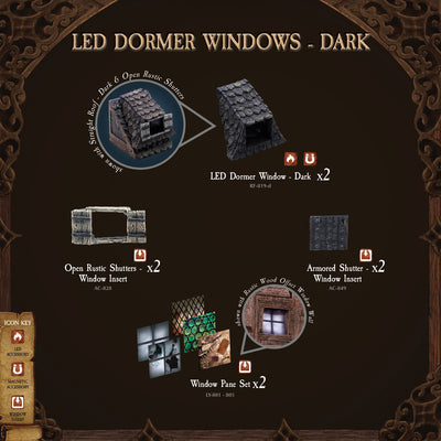 LED Dormer Windows - Dark (Painted)