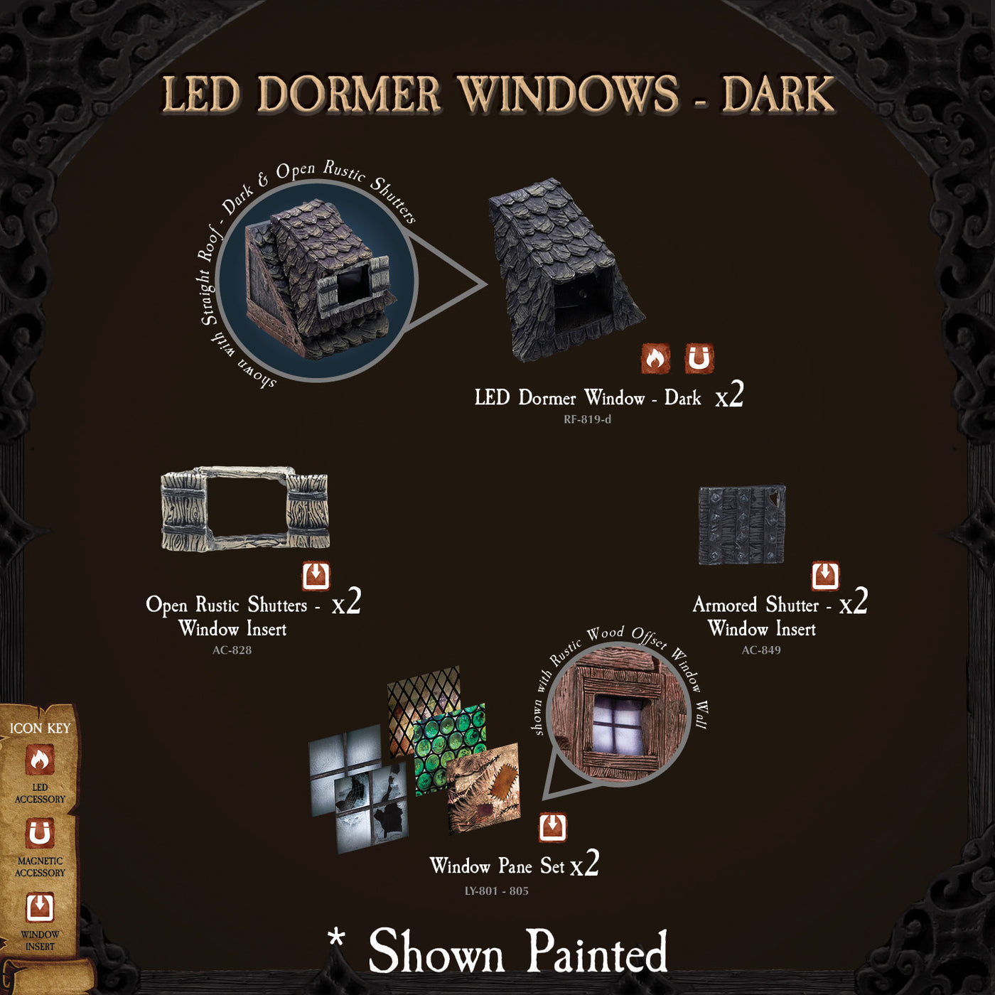 LED Dormer Windows - Dark (Unpainted)