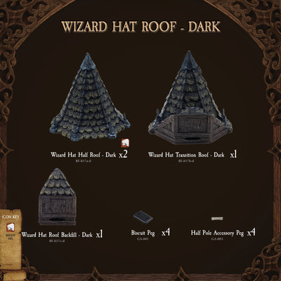 Wizard Hat Roof - Dark (Painted)