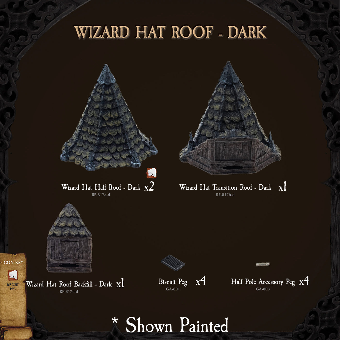 Wizard Hat Roof - Dark (Unpainted)