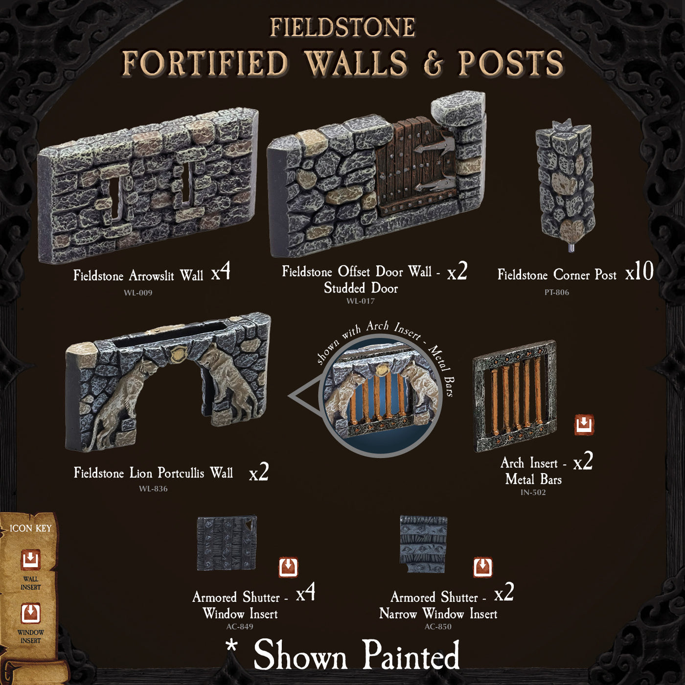 Fieldstone Core - Fortified Walls & Posts (Unpainted)