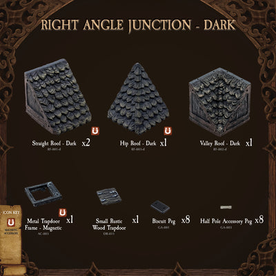 Modular Roof - Right Angle Junction - Dark (Painted)