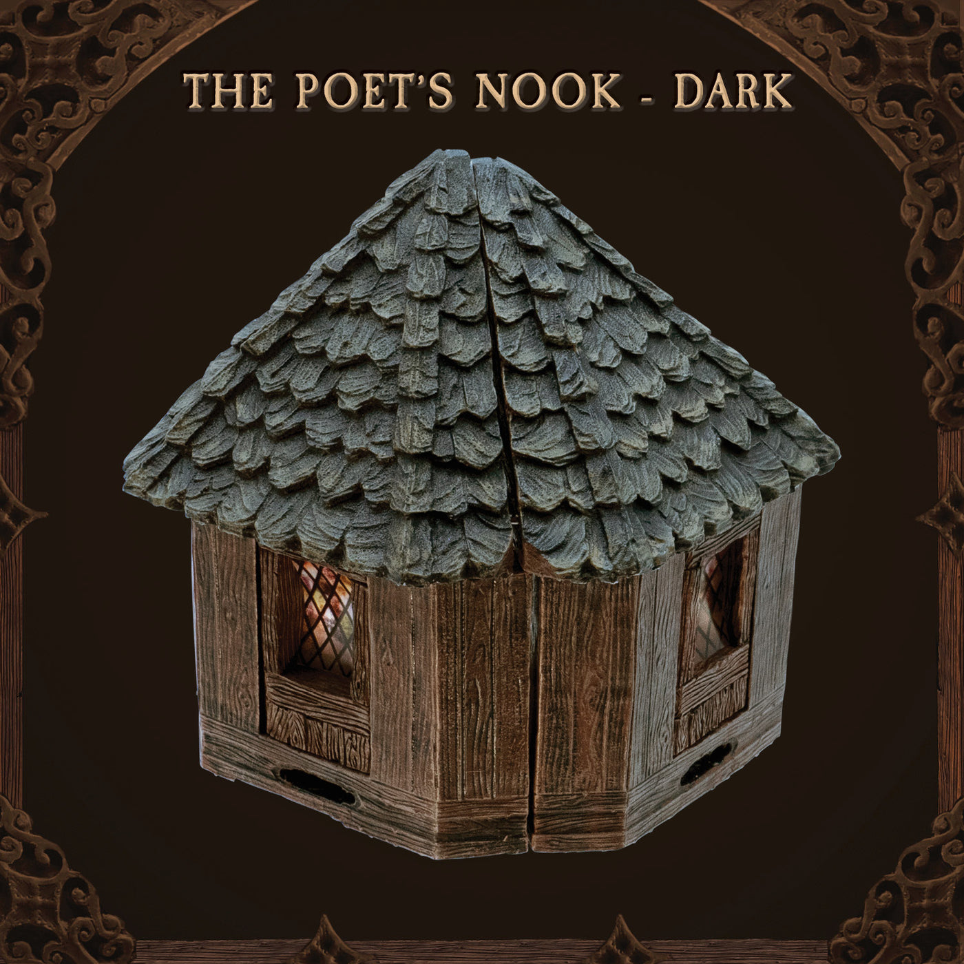 Rustic Wood - The Poet's Nook w/ Dark Roof (Painted)