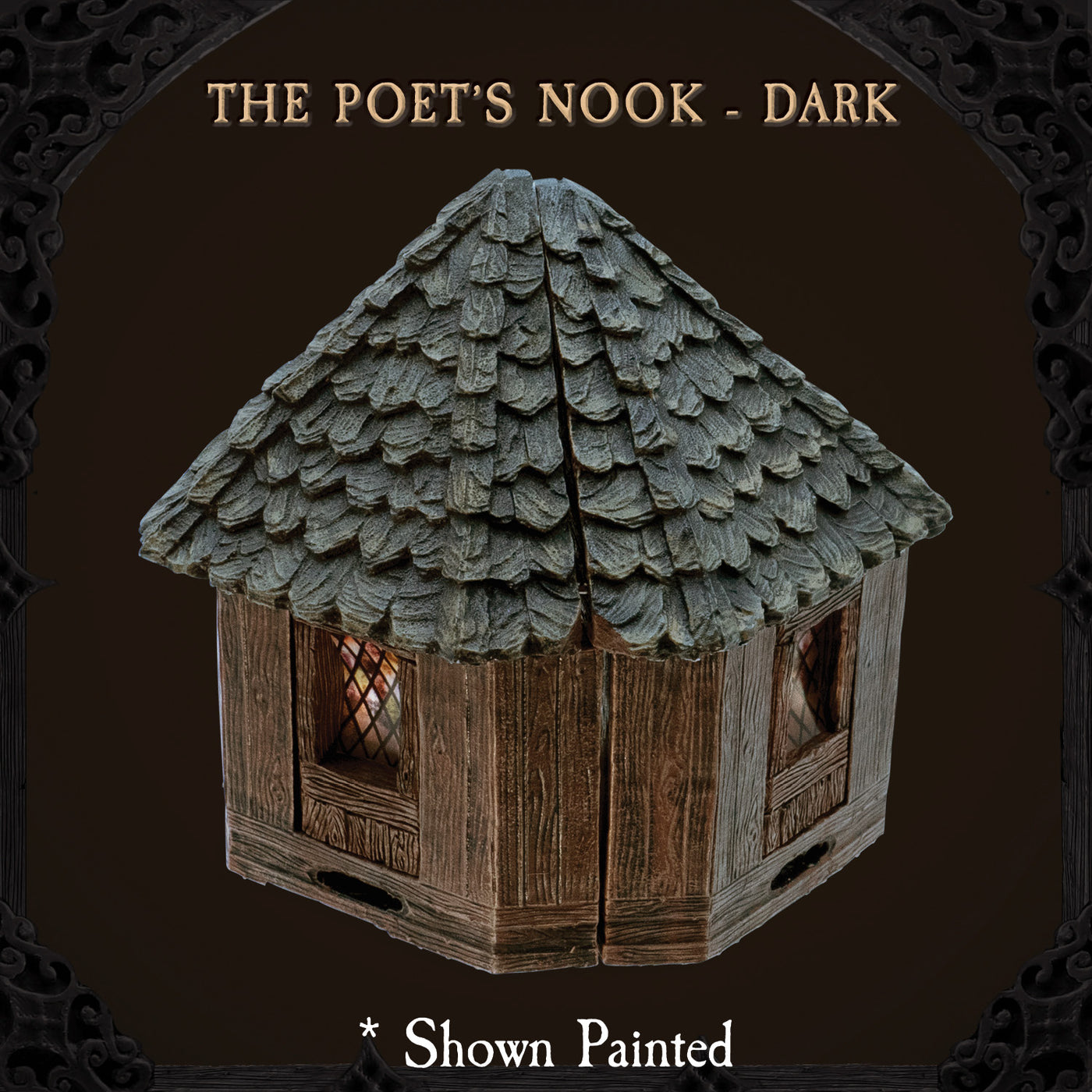 Rustic Wood - The Poet's Nook w/ Dark Roof (Unpainted)