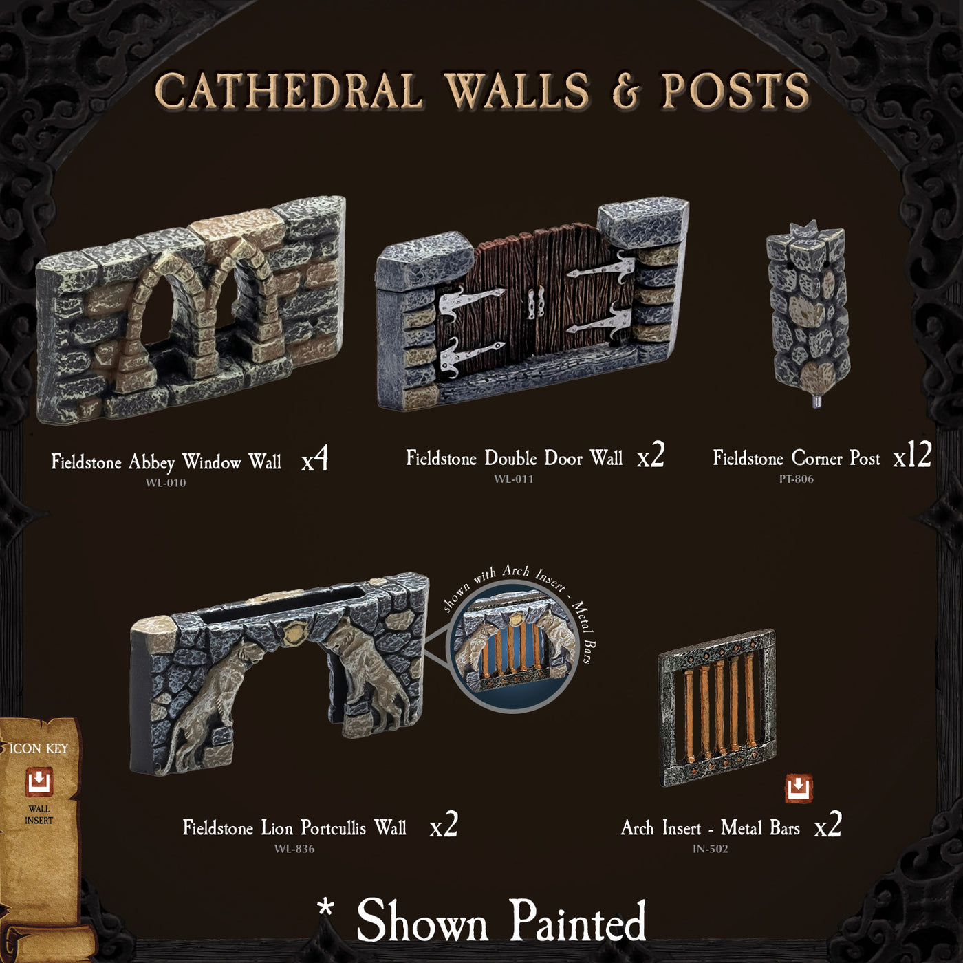 Fieldstone Core - Cathedral Walls & Posts (Unpainted)