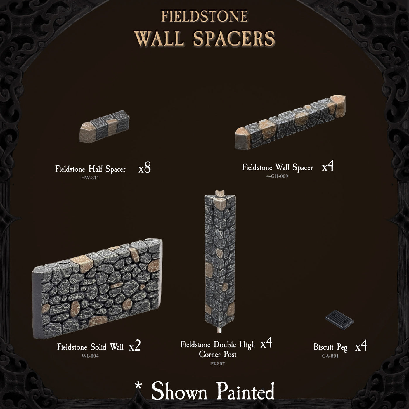 Fieldstone - Wall Spacers (Unpainted) OBSOLETE SET