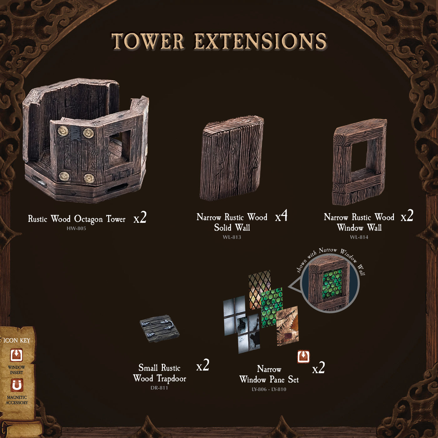 Rustic Wood - Tower Extensions (Painted)