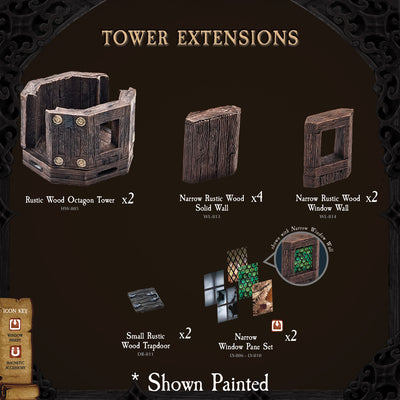 Rustic Wood - Tower Extensions (Unpainted)