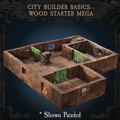 City Builder Basics - Wood Starter Mega (Unpainted)