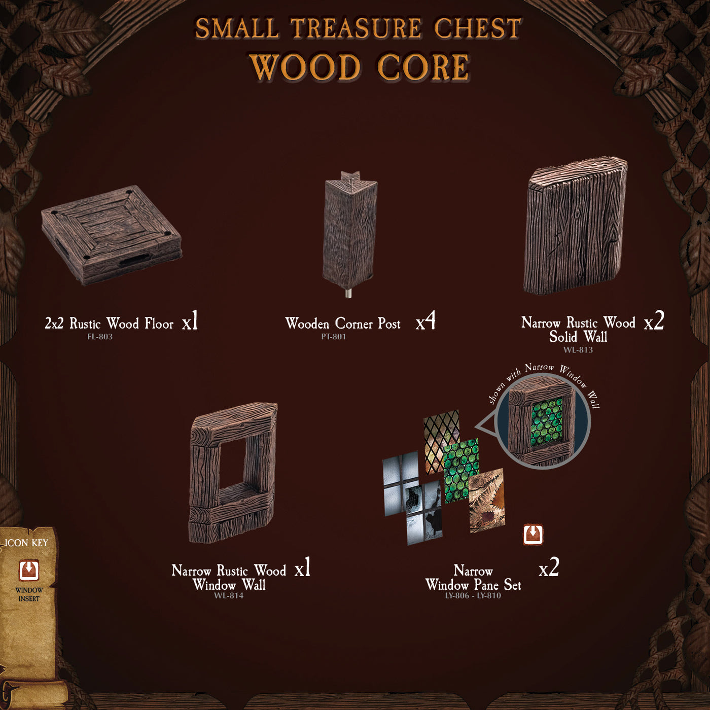 Small Treasure Chest - Wood Core (Painted)