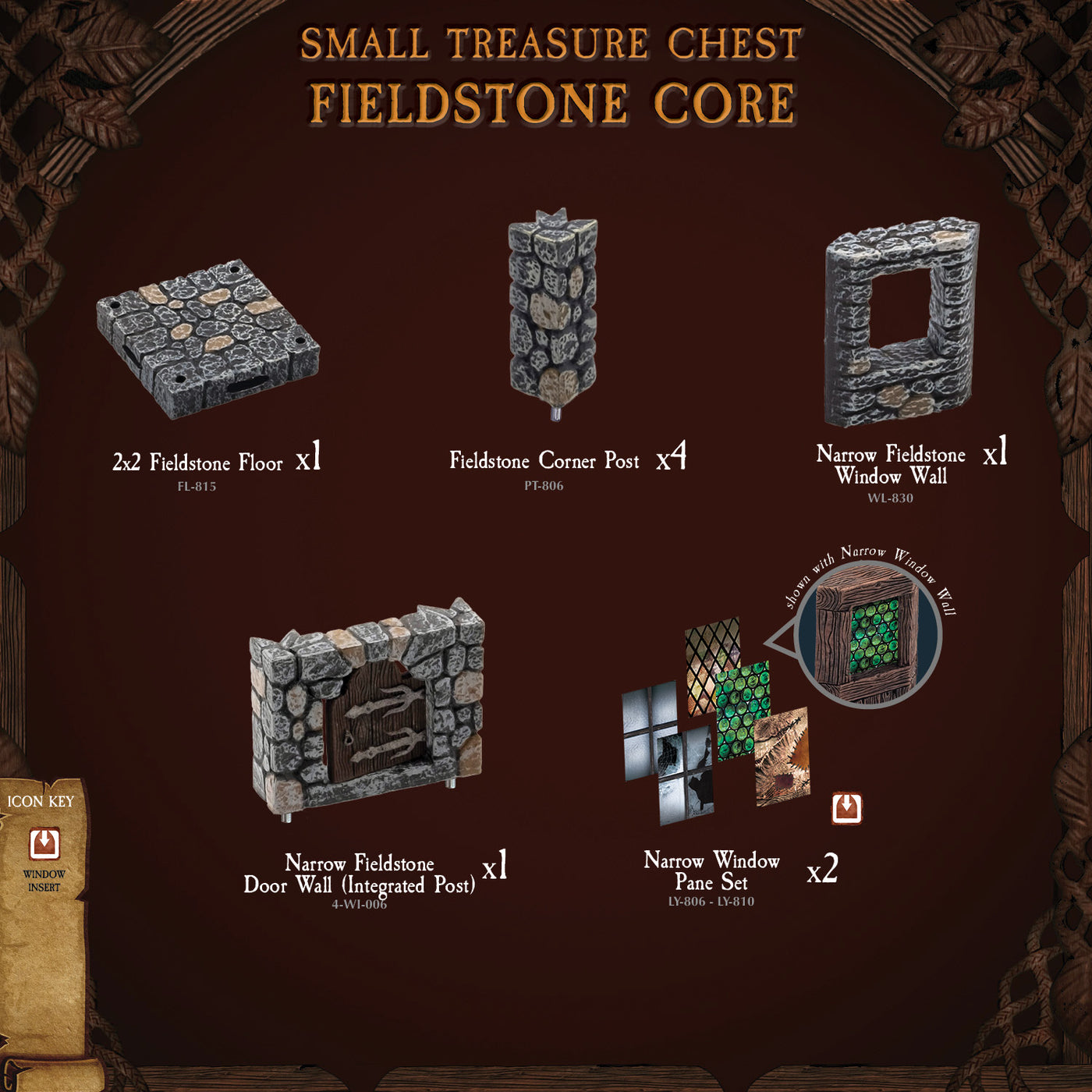 Small Treasure Chest - Fieldstone Core (Painted)