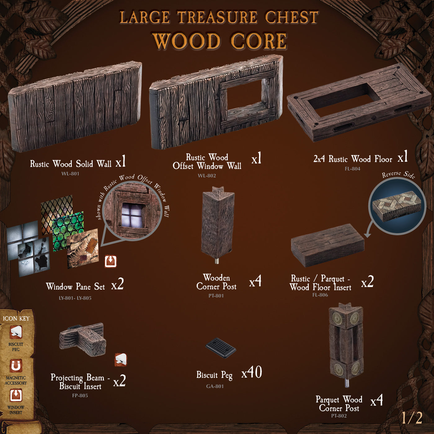 Large Treasure Chest - Wood Core (Painted)