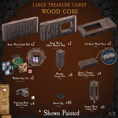 Large Treasure Chest - Wood Core (Unpainted)